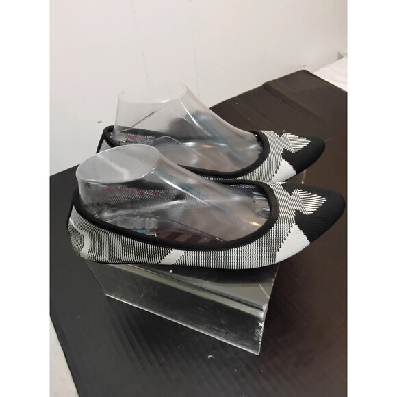 Skechers Air Cooled Memory Foam Black/Wht Woven Women's Slip On Shoes 10 EU 40 - Picture 2 of 6